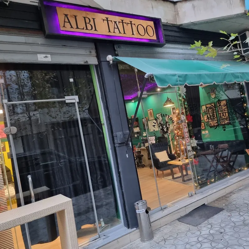 The Albi Tattoo storefront on Rruga Çajupi, Vlorë